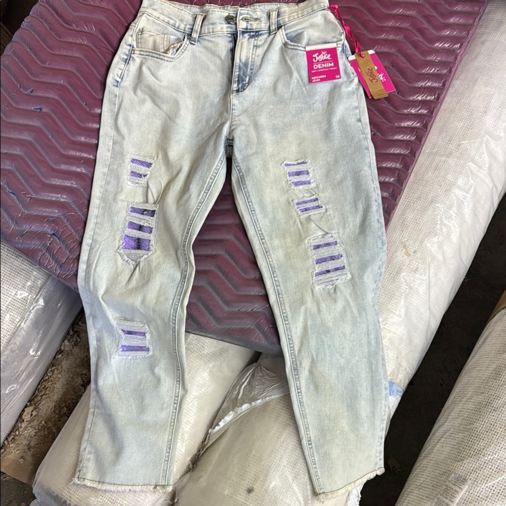 Jolie Women's Light Blue Distressed Jeans